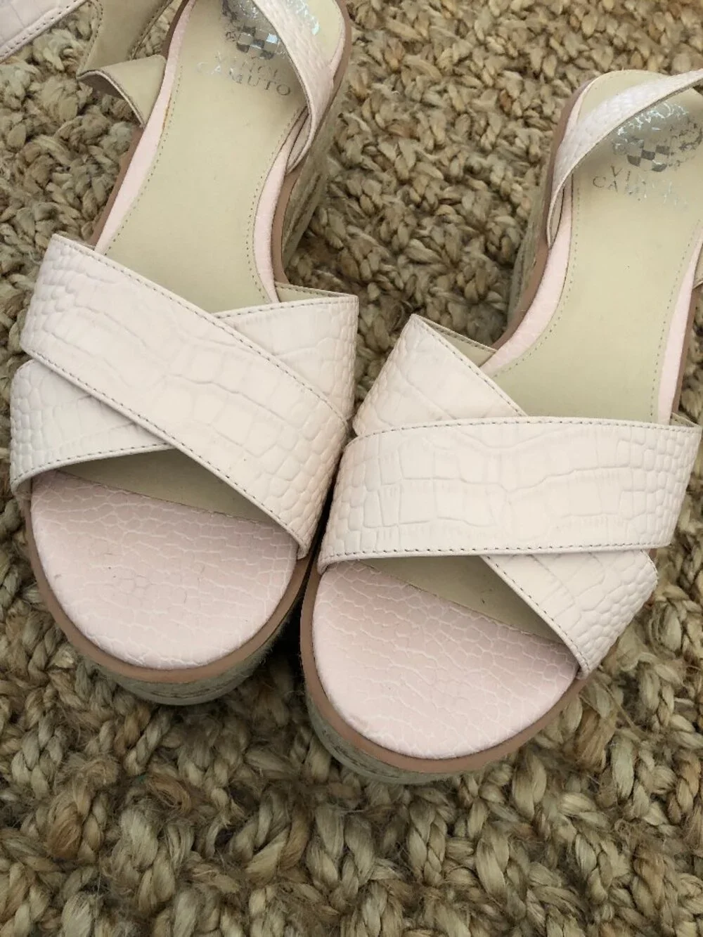 Vince Camuto Pink Martinda Espadrille Wedge Criss Cross Sandal-Size 9.5